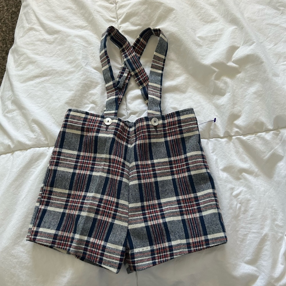 Vintage wool plaid jumper shorts size 4